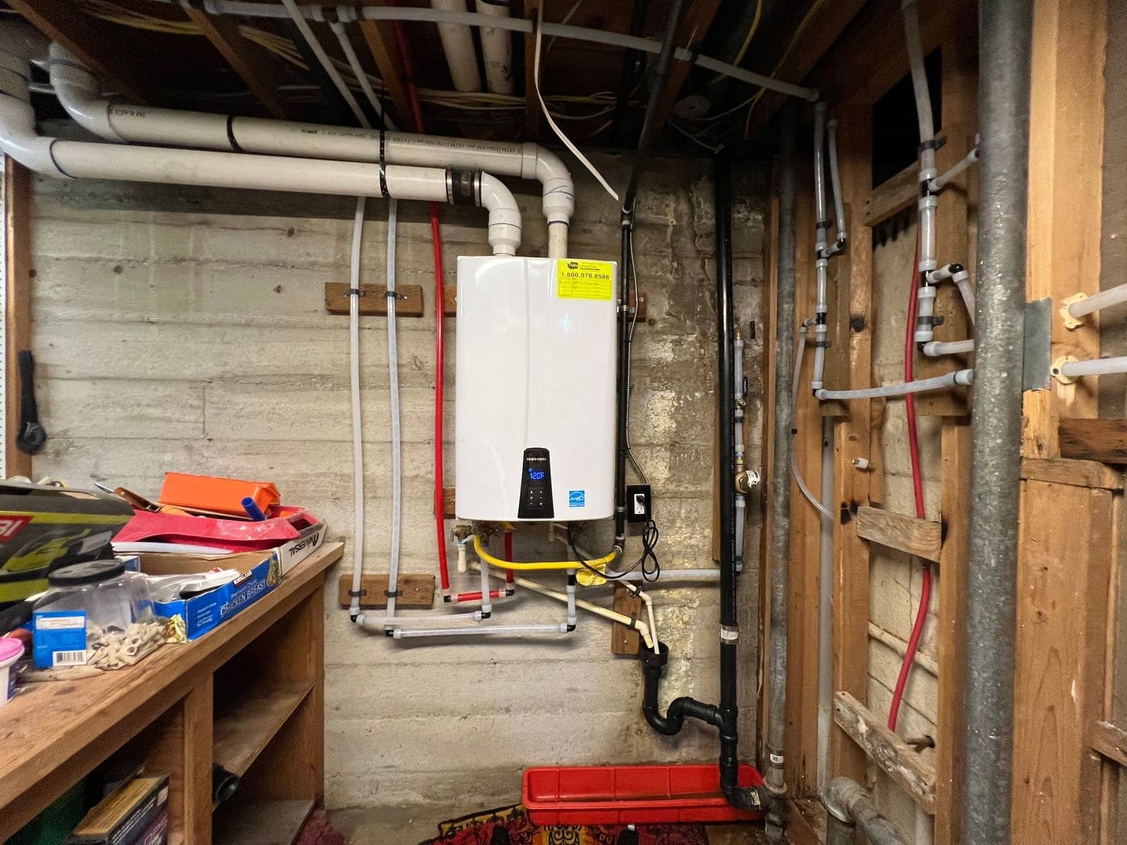 Close-up of a new shutoff valve installed during a whole-home repipe